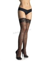 1017Q Leg Avenue Plus Size Stockings,  lycra sheer lace top thigh